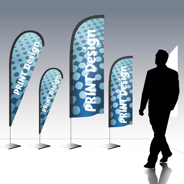 Drapeaux publicitaires personnalisables PLV Outdoor display