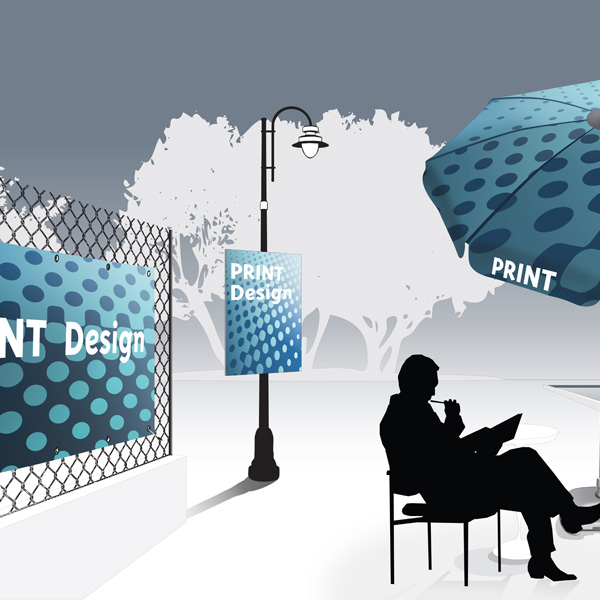 Gamme Event - Signalétique panneaux parasols personnalisables Outdoor-Display